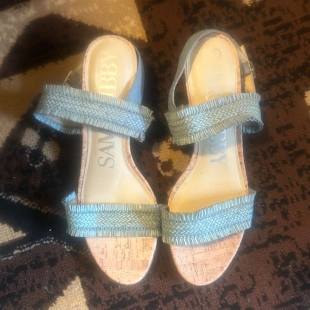 Sam & Libby Ivette Powder/Denim Blue sandals, size 11